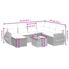 Loungetuinset van zwart materiaal en gepoedercoat staal met afmetingen - Tuinsets