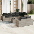 Loungetuinset van zwart materiaal met gepoedercoat staal afmetingen - Lichtgrijs / Met tafel - Tuinsets