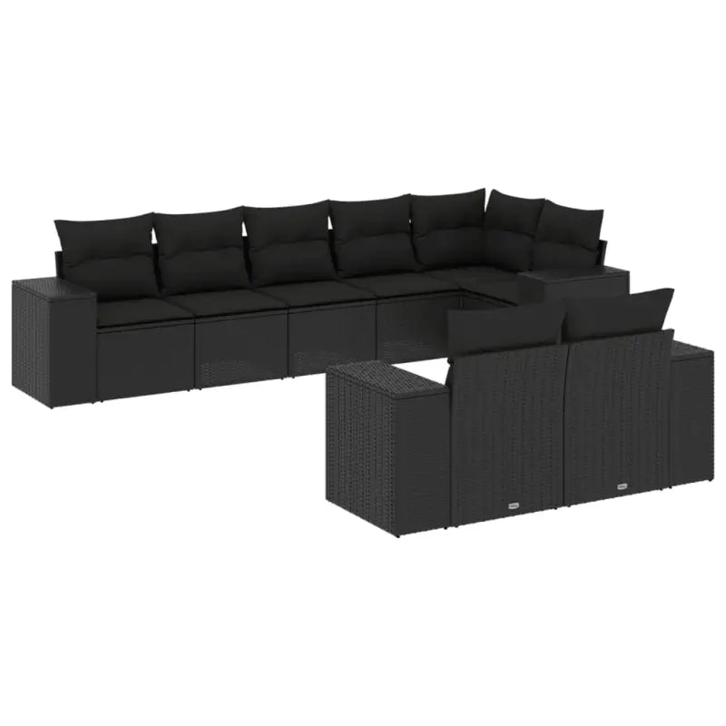 Loungetuinset van zwart materiaal met gepoedercoat staal afmetingen - Tuinsets