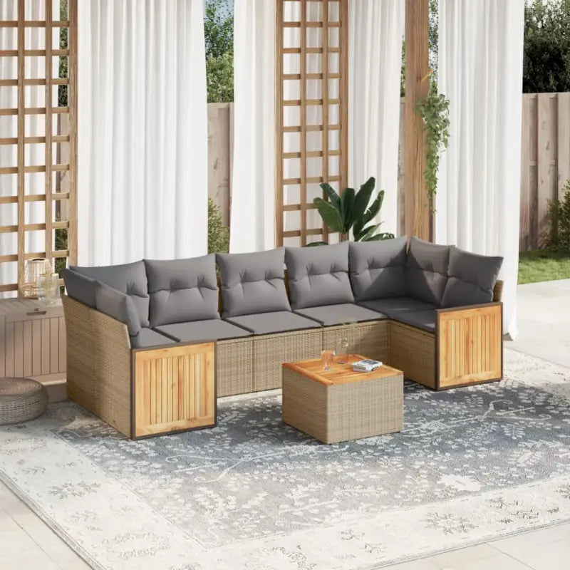 Loungezetel in zwart materiaal met gepoedercoat staal en waterdichte tas - Beige en grijs - Tuinsets