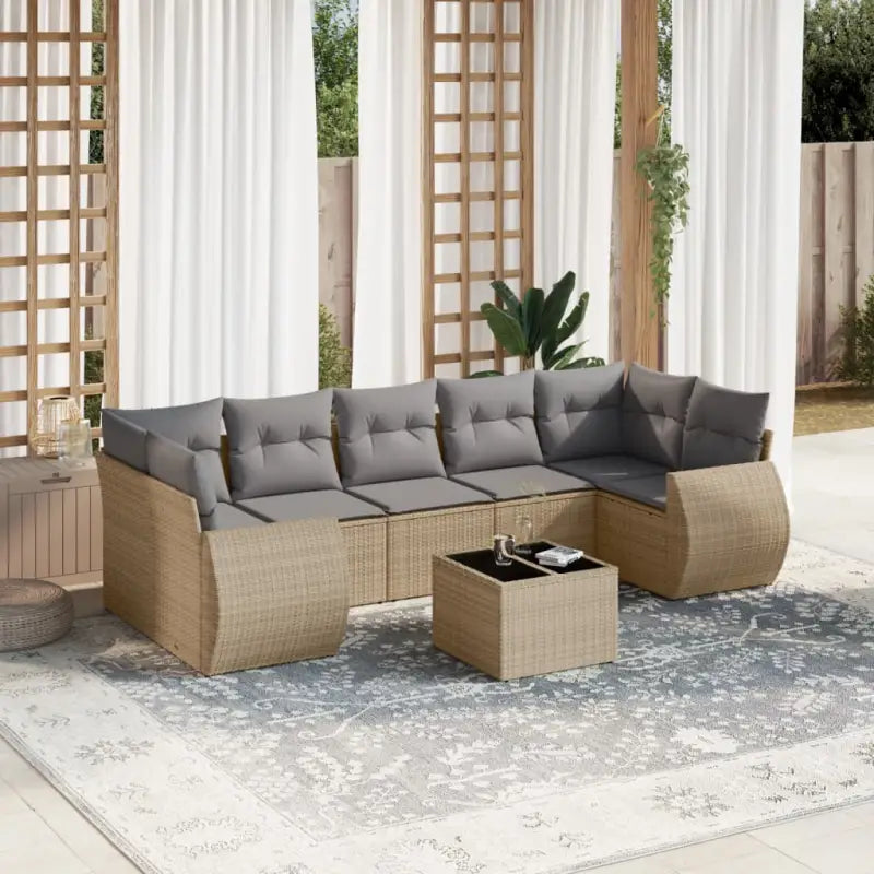 Loungezetel met beige materiaal en gepoedercoat staal afmetingen - Tuinsets