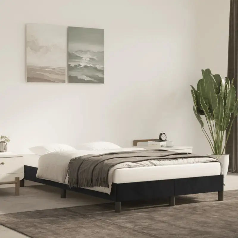 Luxe bedframe met multiplex lattenbodem en zachte fluwelen bekleding - Bedden & bedframes