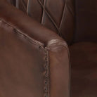 Luxe fauteuil van echt leer en massief mangohout voor ontspanning - Fauteuils & Relaxfauteuils