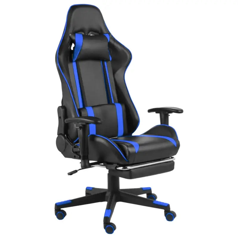 Luxe gamingstoel met uittrekbare voetensteun voor optimaal comfort - Blauw / 1 / Met voetensteun - Gamingstoelen