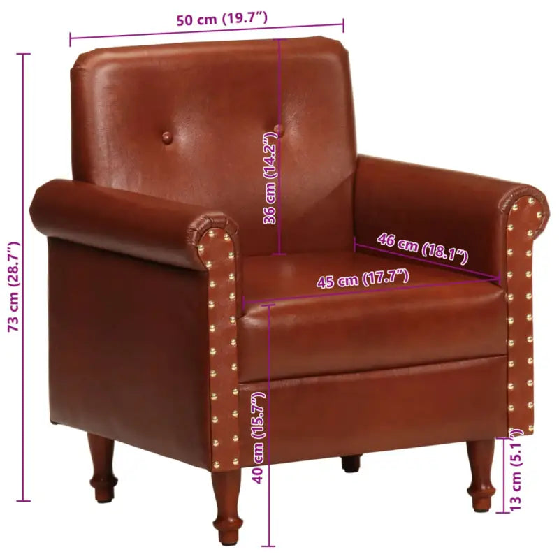 Luxe kuipstoel van echt geitenleer voor stijlvolle ontspanning - Fauteuils & Relaxfauteuils