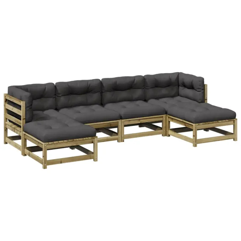 Luxe loungeset van massief grenenhout met modulair ontwerp voor comfortabel buitenplezier - Tuinsets