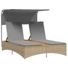 Luxe poly rattan ligbed voor een comfortabele zitervaring met wasbare hoes - Ligstoelen