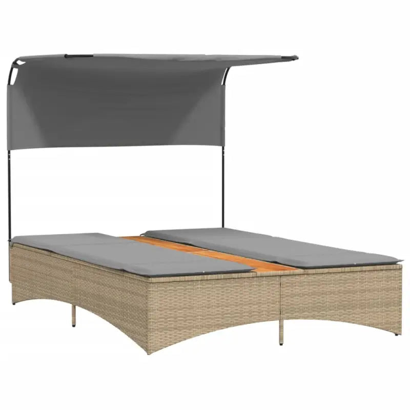 Luxe poly rattan ligbed voor een comfortabele zitervaring met wasbare hoes - Ligstoelen