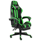 Luxe racestoel met kunstleren bekleding voor comfortabel gamen en werken - Groen / 1 / Met voetensteun - Bureaustoelen