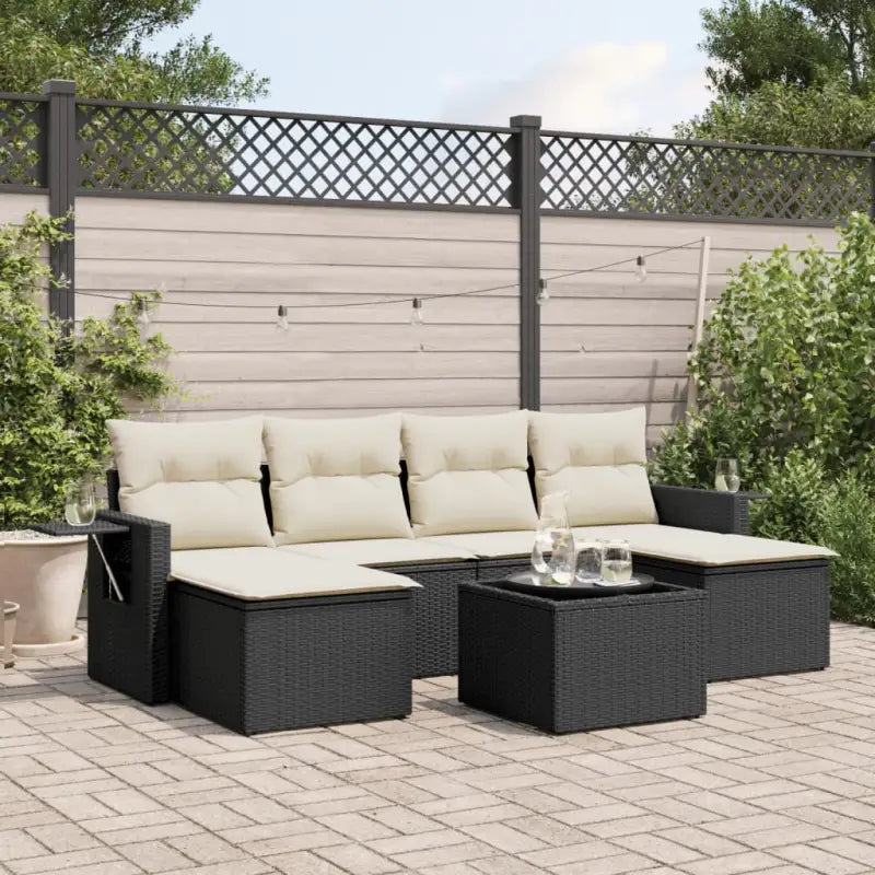 Luxe Tuinset met Waterdichte Tas en Gepoedercoat Staal Afmetingen - Zwart en crème / Met tafel - Tuinsets