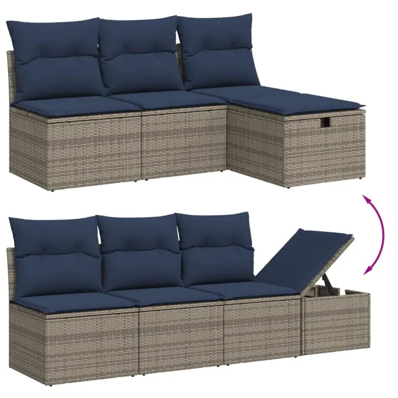 Luxe tuinsets in grijs materiaal met gepoedercoat staal en afmetingen - Tuinsets