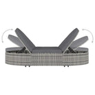 Luxe Tweepersoons Tuinbed met Gepoedercoat Stalen Frame en Weerbestendig Rattan - Tuinbedden