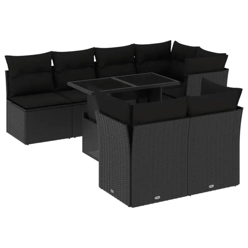 Luxueuze loungeset van zwart materiaal en gepoedercoat staal - Tuinsets