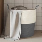 Manden met modern design van geweven katoenen touwen voor elke kamer - Grijs / 43 x 38 cm - Manden