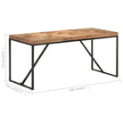 Massief acacia eettafel met industriële uitstraling voor woonkamer of keuken - Eettafels