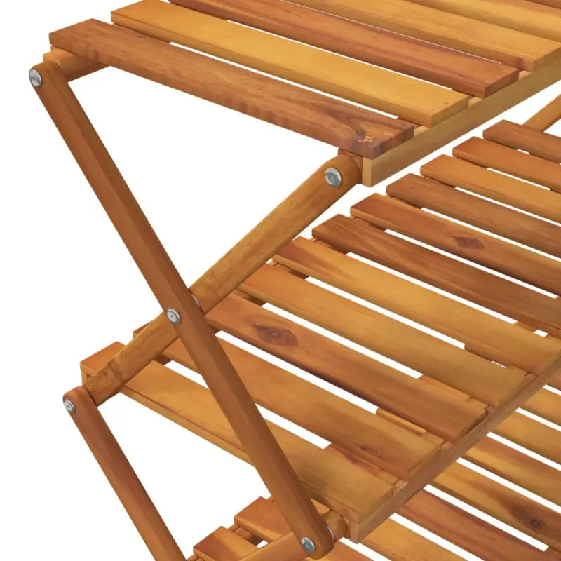 Massief acaciahout Boekenkast met 3 lagen en inklapbaar design - 1 / 70 cm - Boekenkasten