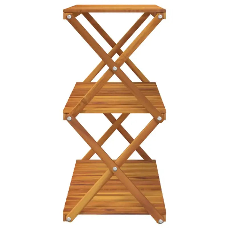 Massief acaciahout Boekenkast met 3 lagen en inklapbaar design - 1 / 70 cm - Boekenkasten
