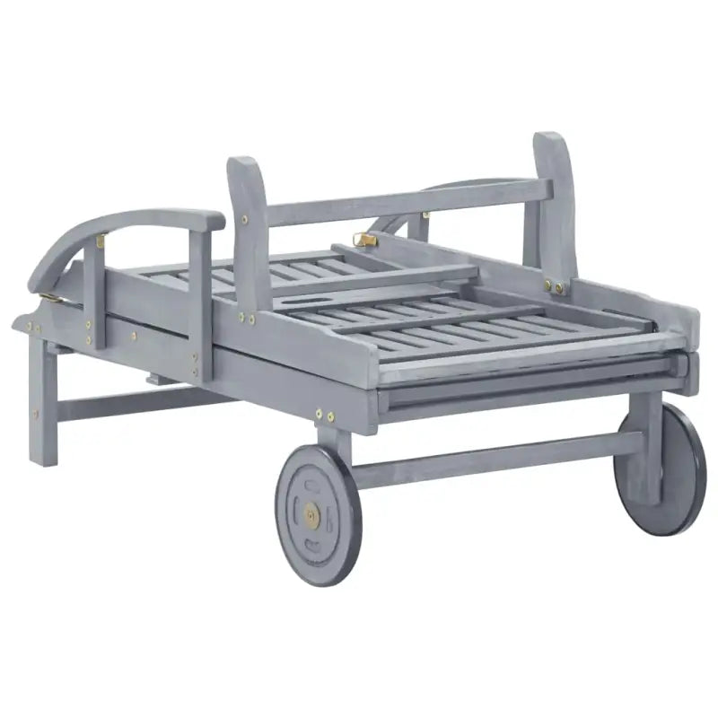 Massief Acaciahout Ligstoel met Greywash Afwerking voor Buitenplezier - Ligstoelen