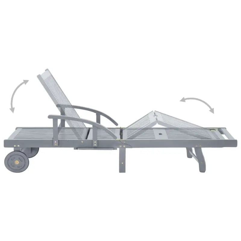 Massief Acaciahout Ligstoel met Greywash Afwerking voor Buitenplezier - Ligstoelen