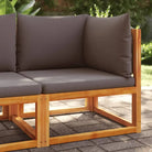 Massief acaciahout loungebanken met comfortabele zitervaring en wasbare hoes - Grijs / 1 / Hoekbank - Loungebanken