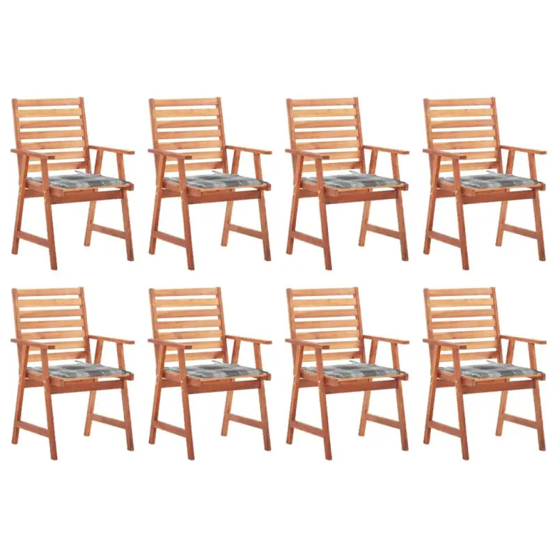 Massief acaciahout tuinstoelen met kussens en sets touwtjes voor buiten - Wijnrood / 8 - Tuinstoelen