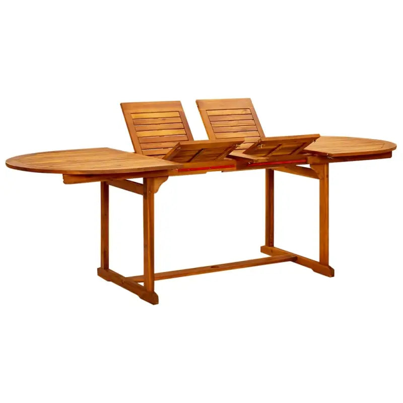 Massief acaciahout tuintafel met rustieke charme voor tuin of terras - 240 x 100 x 75 cm / 1 / ovaal - Tuintafels
