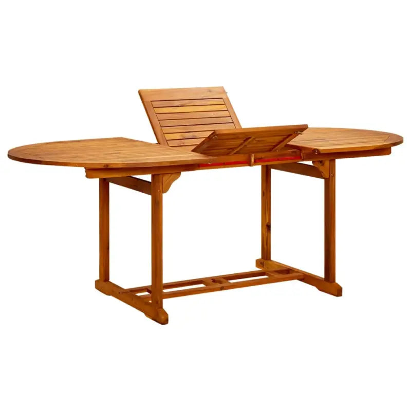 Massief acaciahout tuintafel met rustieke charme voor tuin of terras - 200 x 100 x 75 cm / 1 / ovaal - Tuintafels