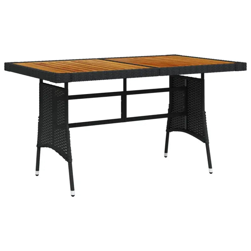Massief acaciahout tuintafel voor een stijlvolle buiten eethoek - Zwart / 130 x 70 x 72 cm / 1 - Tuintafels