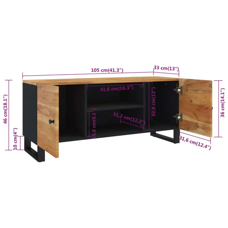 Massief Acaciahout Tv-Meubel met Moderne Charme - Tv-meubels