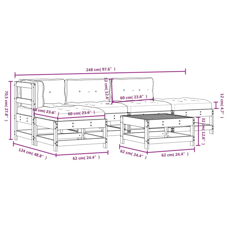 Massief Douglashout Lounge Tuinset voor Gezelligheid in de Tuin - Tuinsets