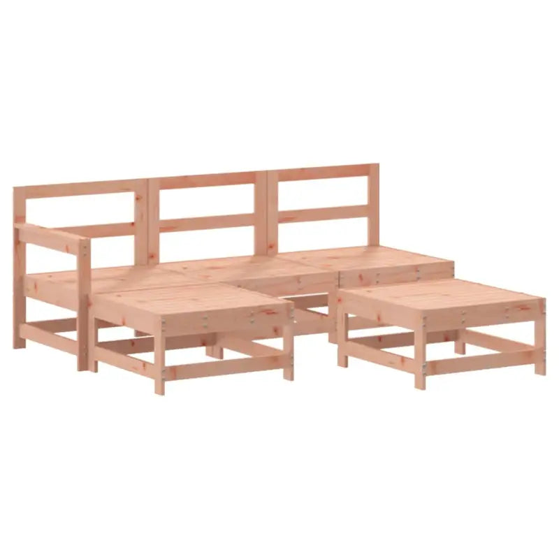 Massief Douglashout loungeset met voetenbank en salontafel voor in de tuin - Tuinsets