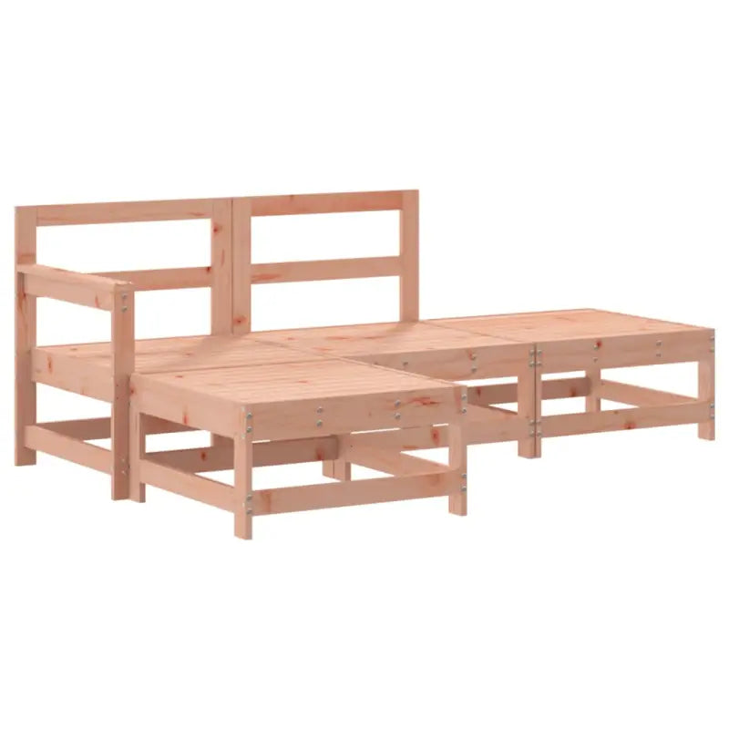 Massief Douglashout loungeset met voetenbank en salontafel voor de tuin - Tuinsets