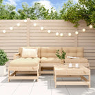 Massief Douglashout loungeset met voetenbank en salontafel voor in de tuin - Natuurlijk grenenhout - Tuinsets