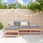 Massief Douglashout loungeset met voetenbank en salontafel voor de tuin - Natuurlijk douglashout - Tuinsets