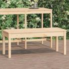 Massief Douglashout Tuinbank met Gelat ontwerp voor buitengebruik - Natuurlijk grenenhout / 109 x 44 x 45 cm / 1