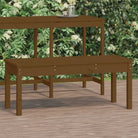 Massief Douglashout Tuinbank met Gelat ontwerp voor buitengebruik - Honingbruin grenenhout / 109 x 44 x 45 cm / 1