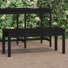 Massief Douglashout Tuinbank met Gelat ontwerp voor buitengebruik - Zwart grenenhout / 109 x 44 x 45 cm / 1 - Tuinbanken