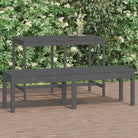 Massief Douglashout Tuinbank met Gelat ontwerp voor buitengebruik - Grijs grenenhout / 159.5 x 44 x 45 cm / 1
