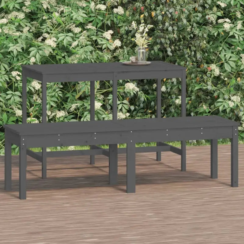 Massief Douglashout Tuinbank met Gelat ontwerp voor buitengebruik - Grijs grenenhout / 159.5 x 44 x 45 cm / 1