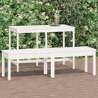 Massief Douglashout Tuinbank met Gelat ontwerp voor buitengebruik - Wit grenenhout / 159.5 x 44 x 45 cm / 1 - Tuinbanken