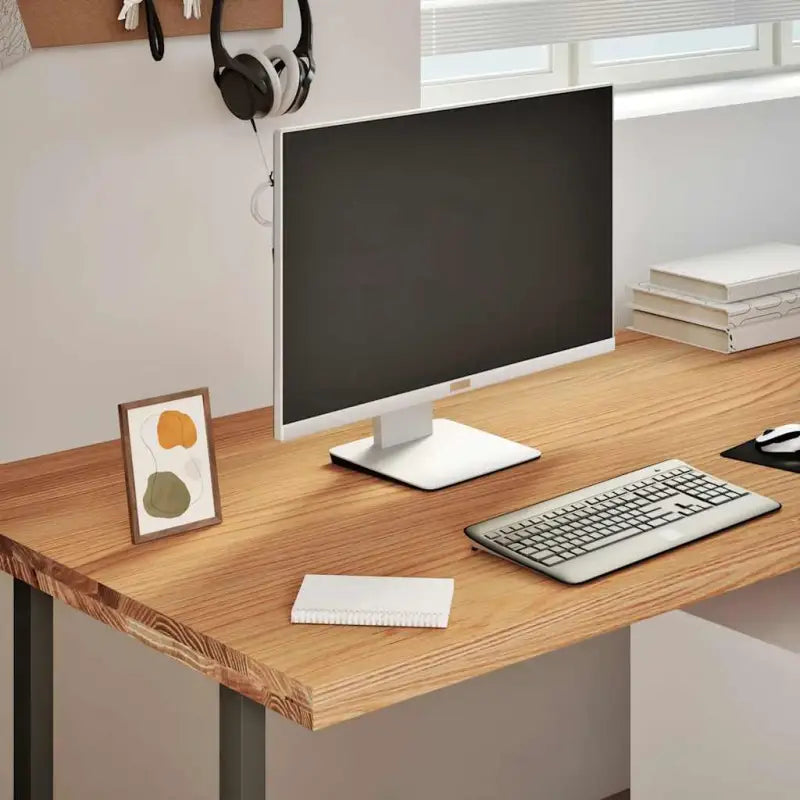 Massief eikenhouten bureaublad voor een natuurlijke sfeer in huis - 200 x 80 x 4 cm - Onderdelen en accessoires