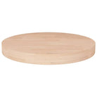 Massief eikenhouten houten en ronde tafelbladen voor thuis en horeca - Naturel / Ø 40 x 4 cm / 1 - Tafelbladen