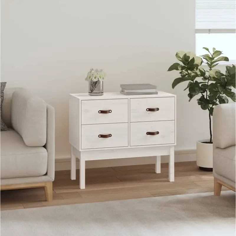 Massief Grenen Houten Wandkast voor Slaapkamer Woonkamer of Kantoor - Wit / 1 - Dressoirs & buffetkasten