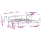 Massief Grenenhout 2-in-1 Slaapbank met Onderschuifbed - Wit / 80 x 200 cm - Bedden & bedframes