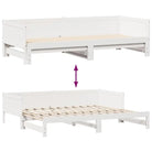 Massief Grenenhout 2-in-1 Slaapbank met Onderschuifbed - Wit / 80 x 200 cm - Bedden & bedframes