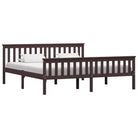 Massief grenenhout bed met multiplex lattenbodem voor moderne slaapkamers - Donkerbruin / 180 x 200 cm - Bedden &