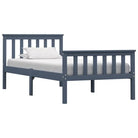 Massief grenenhout bed met multiplex lattenbodem voor moderne slaapkamers - Grijs / 100 x 200 cm - Bedden & bedframes