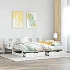 Massief Grenenhout Bedden en Bedframes 2-in-1 Slaapbank met Onderbed - Wit / 90 x 200 cm - Bedden & bedframes