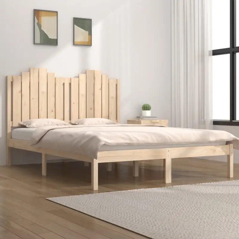 Massief Grenenhout Bedframe met aanvullende ondersteuning voor een goede nachtrust - Naturel / 160 x 200 cm - Bedden &