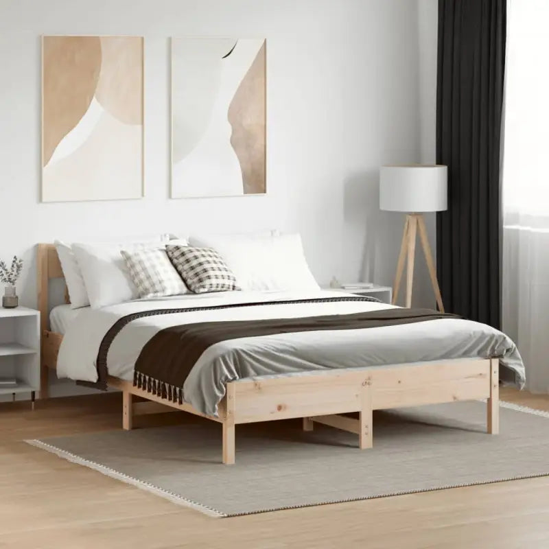 Massief Grenenhout Bedframe met Multiplex Lattenbodem voor Uitstekende Ondersteuning - Bedden & bedframes